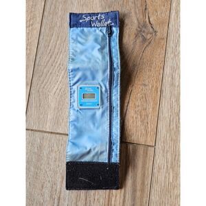 Vintage Sports Wallet Wristband with Pedometer & Quartz Clock - Blue